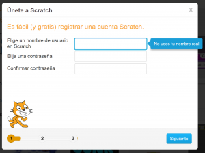 Registro en Scratch