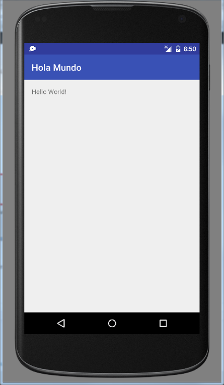 Hola Mundo en ejecución